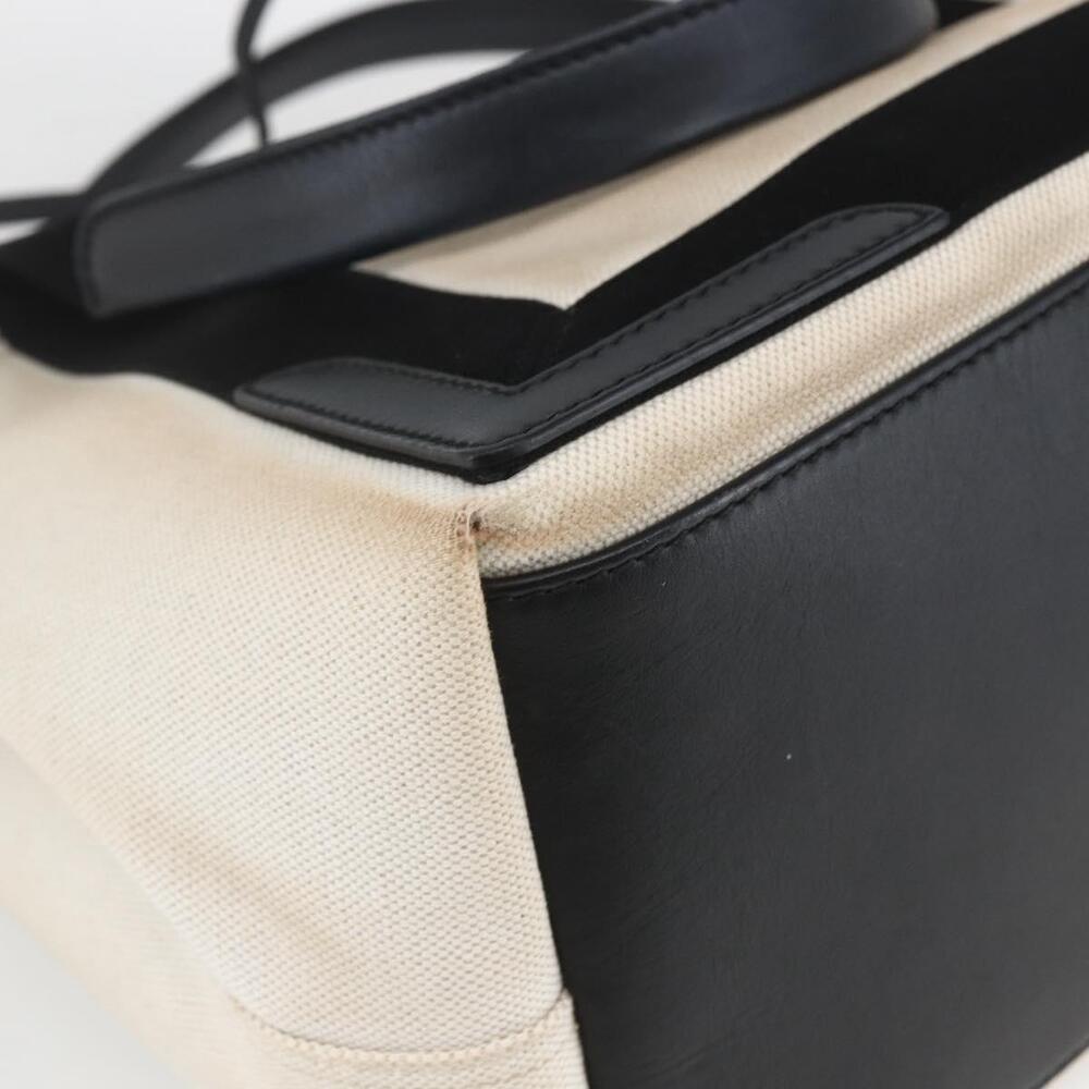 BALENCIAGA Navy kabas M Hand Bag Canvas White Black Silver 339933 Auth BA9416 - Picture 16 of 16